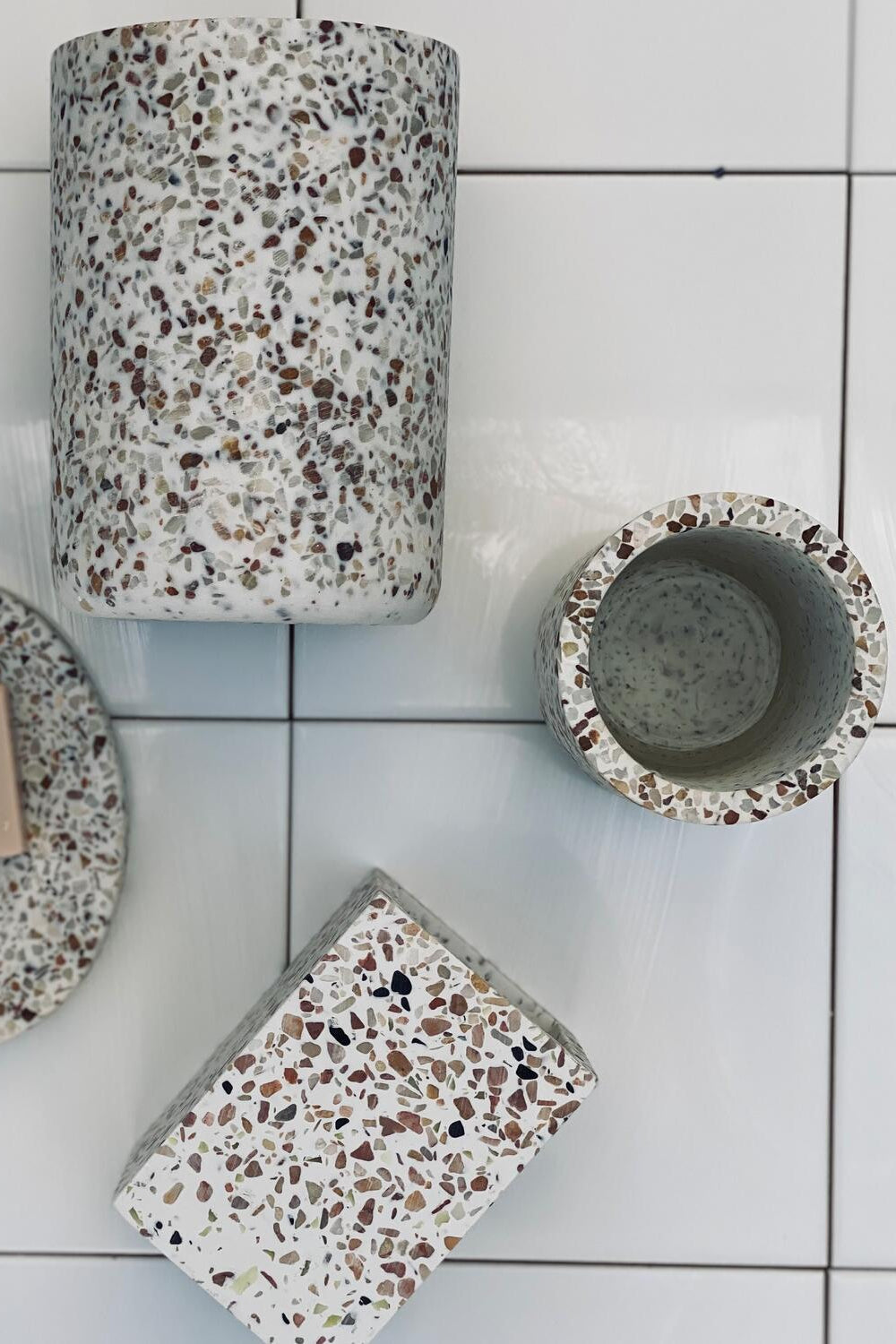 Terrazzo tandbørste krus - natural